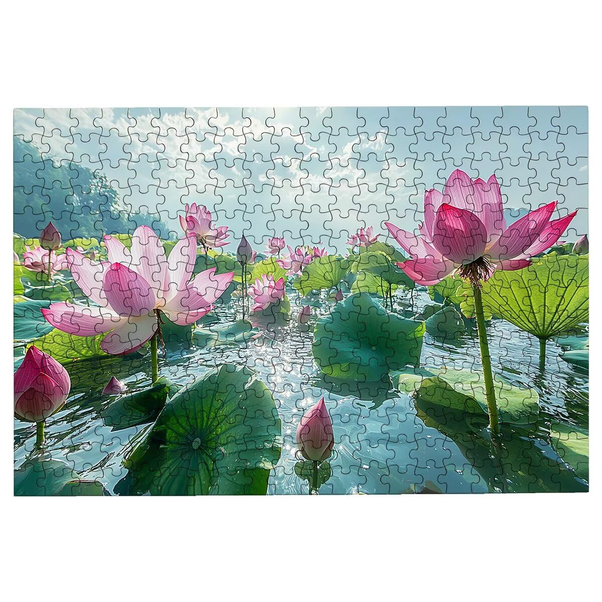Puzzle 5000 sztuk roślina, puzzle lotosu, puzzle 5000 dorosłych, puzzle dla dorosłych z pudełkiem prezentowym, drewniane puzzle wyzwanie dla całej rodziny, oryginalne prezenty dla kobiet Decor -2738