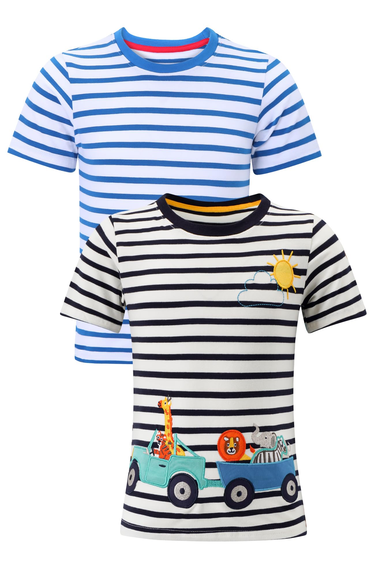 Alleen Kinder Jungen T-Shirt aus 100% Baumwolle Rundhals Kurzarm Shirts Atmungsaktives Slim Fit Oberteil