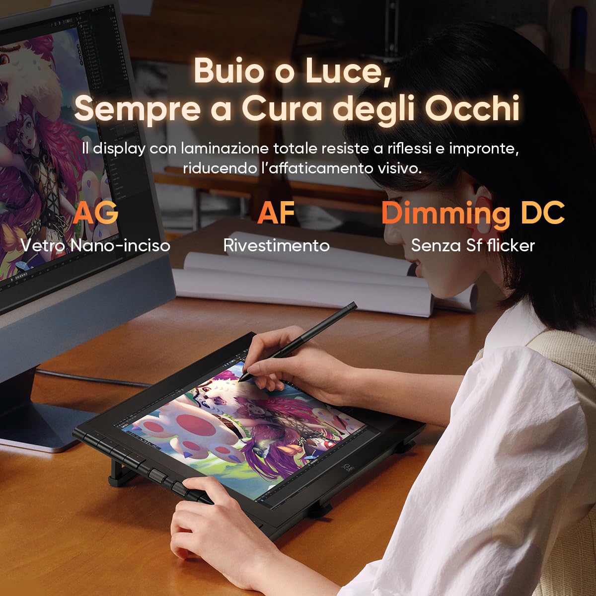XPPen Tablet grafico da 15,4 pollici con display Artist 16 3rd, con X4 Smart Chip Stylus, 16384 livelli di pressione, innovativo X-Dial Shortcut