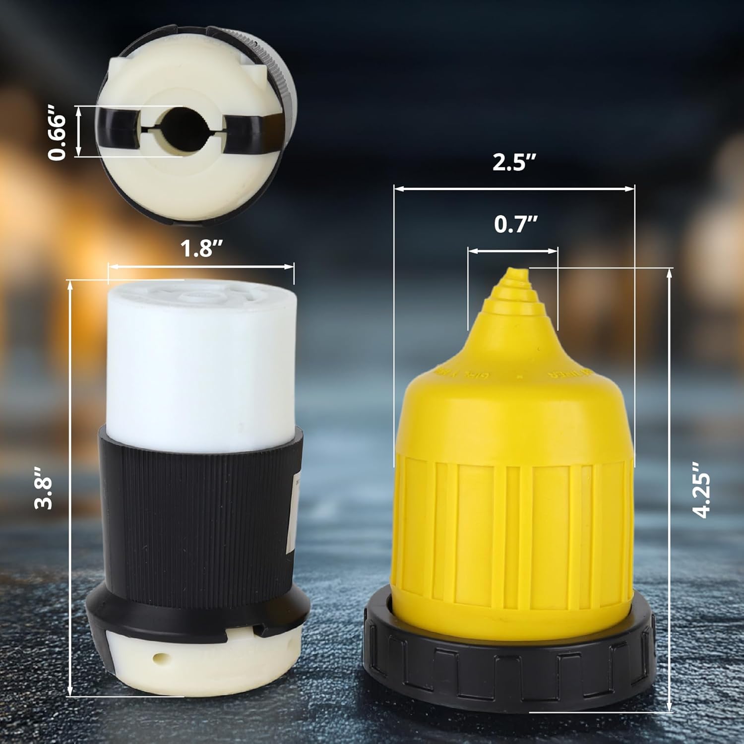 30 Amp Twist Lock RV Plug, Power Cord Connector Kit w/Cord Boot Protector + Receptacle - NEMA L5-30R 125/250V - 3/14AWG Power Wire Compatible, ETL Approved for Boat Trailer and RV Accessories - Image 2