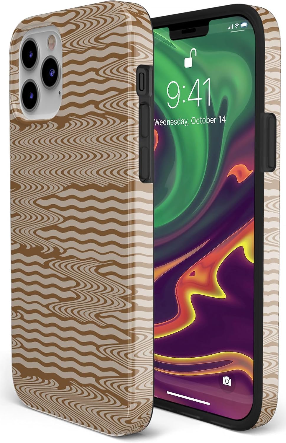 Casely iPhone 12 Pro Max Case | Mocha Ripple | Brown Waves | Classic Ultra Slim Design