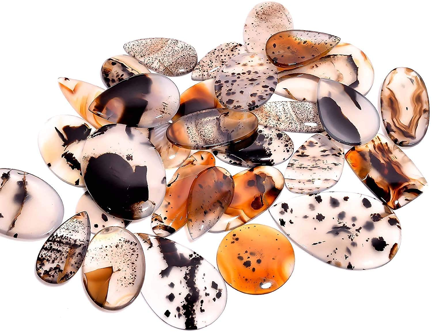 3pcs Montana Agate Gemstone Wholesale Cabochons Lot, Jewelry Making Loose Gemstone, Polished Home Decor Specimen, DIY, Wire Wrapping, Reiki, Healing Crystals, Bulk Gemstone Deal