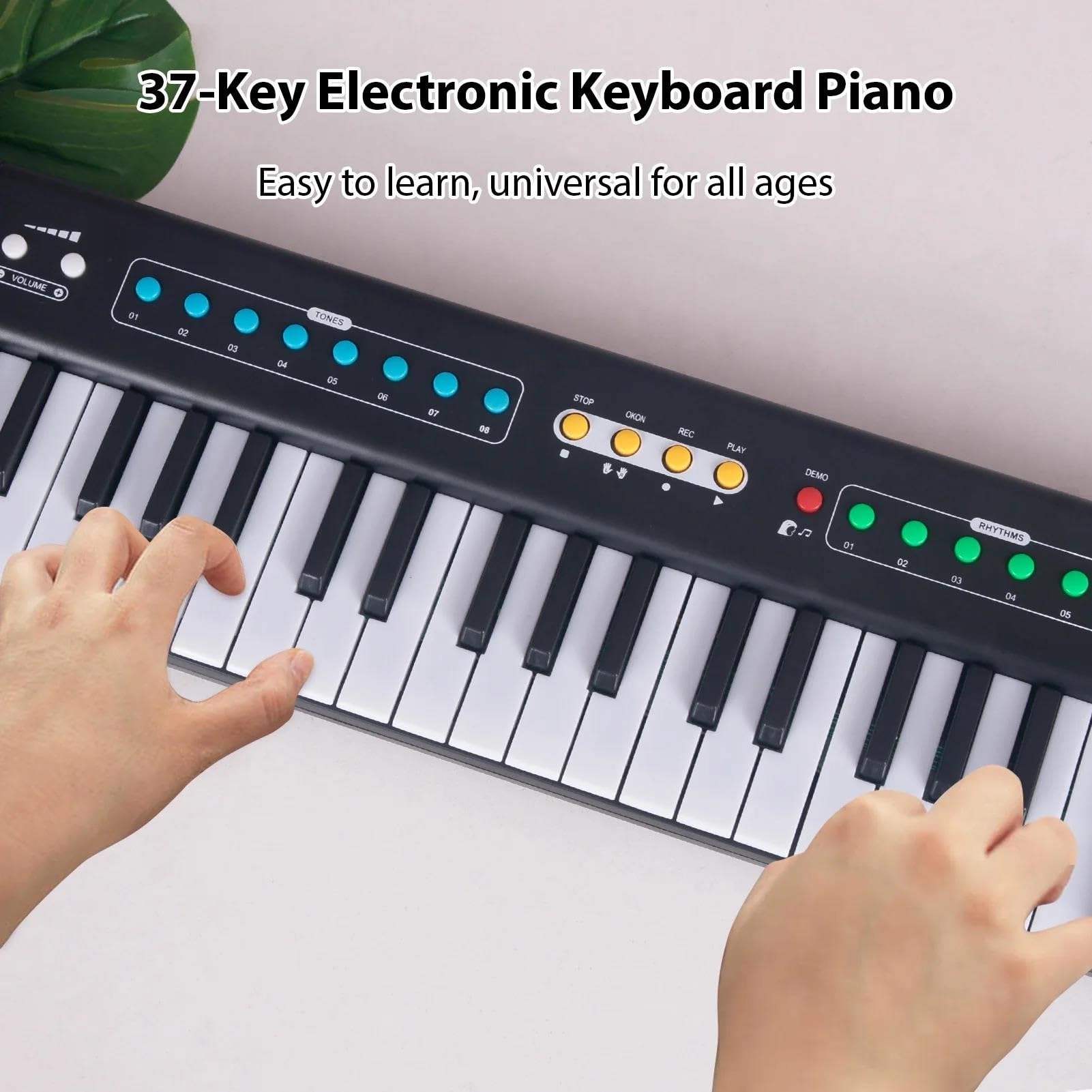 Teclado Electrónico Teclado Electrónico De 37 Teclas Piano Mini Órgano Electrónico Portátil 8 Tonos 6 Ritmos 10 Demostraciones