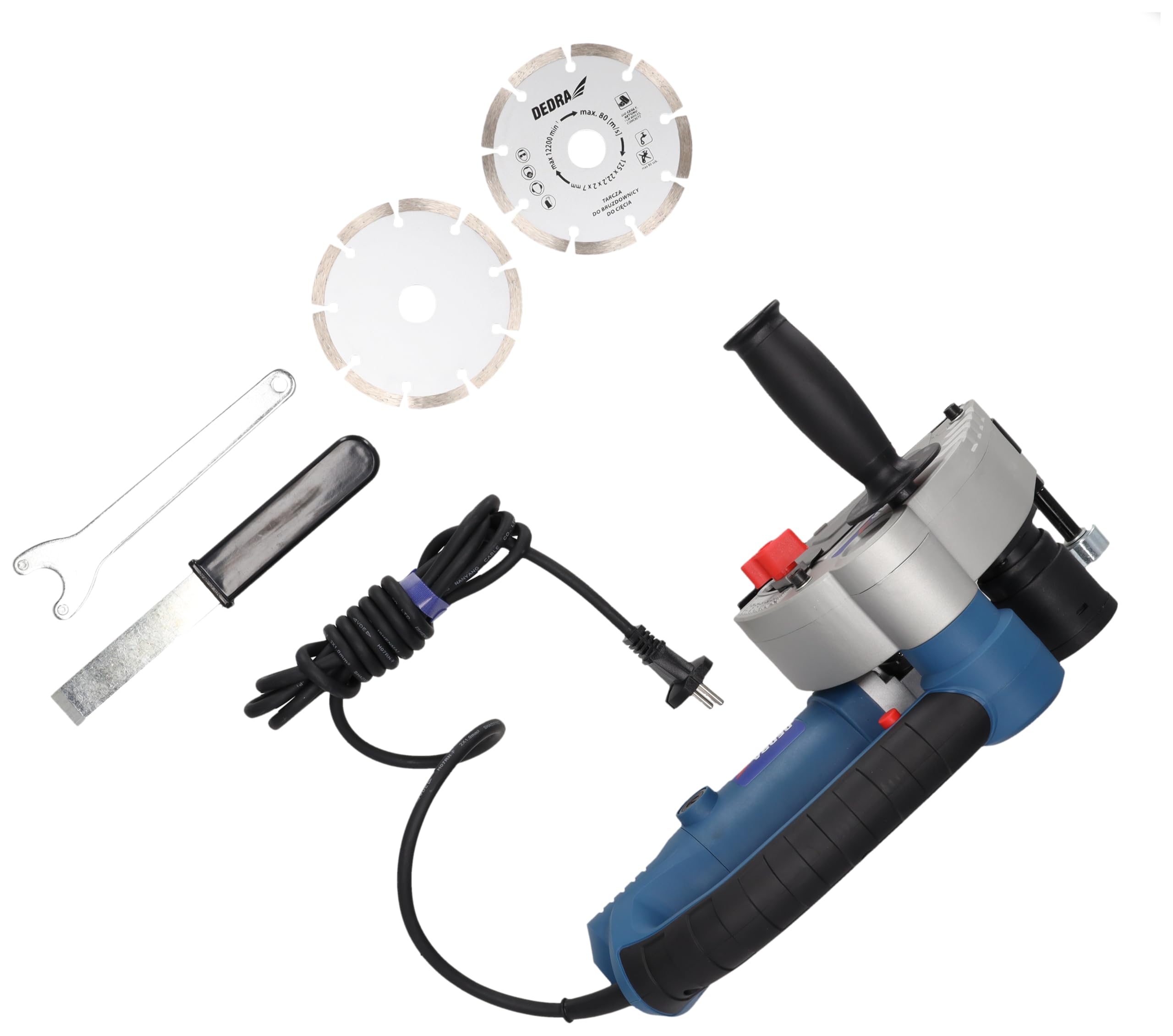 DEDRA Mauernutfräse 1500W, Trennscheibe Ø 125 mm 125mm, 3m Kabel, 8500 U/Min, Hohe Leistung, Nuttiefen von 8 mm bis 30 mm Verstärktes Kunststoffgehäuse