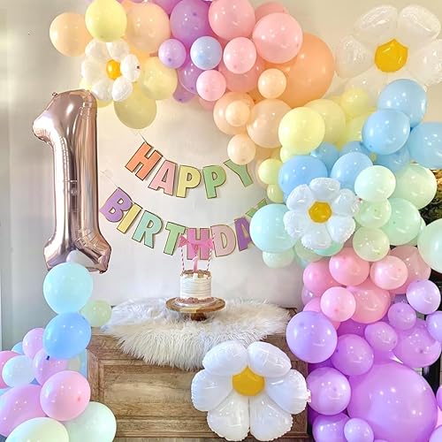 Miniatura 6 de Kit de Guirnalda de Globos Azul Verde Azulado Rosa Empolvado, 119 PIEZAS Globos Azul Bebé Verde Azulado Retro Rosa Rubor Rosa Morado Amarillo Arco