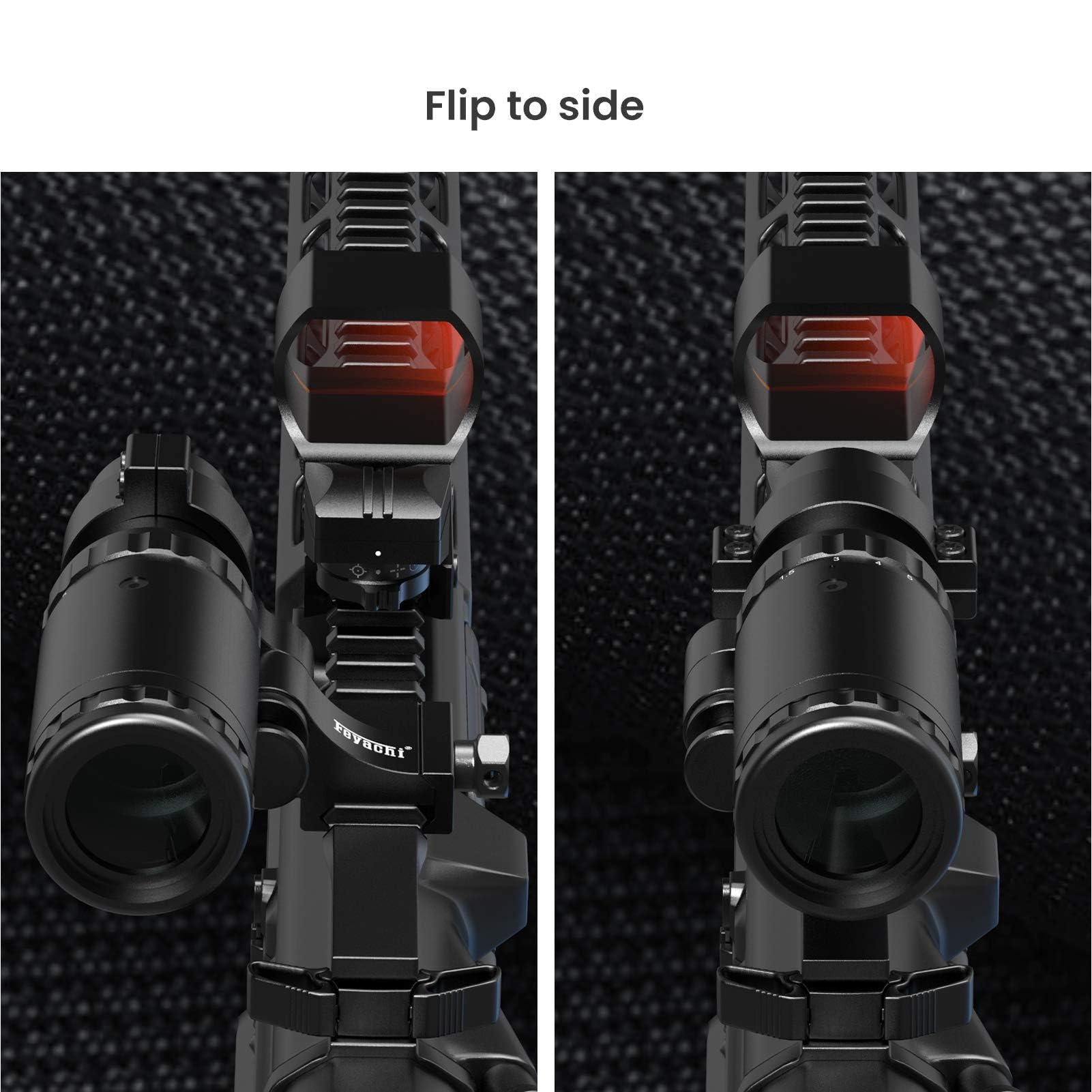 Feyachi RS-30 Mira de Punto Rojo con Lupa 1,5X - 5X Combo, Airsoft Punto Rojo Sólo para Actividades Deportivas