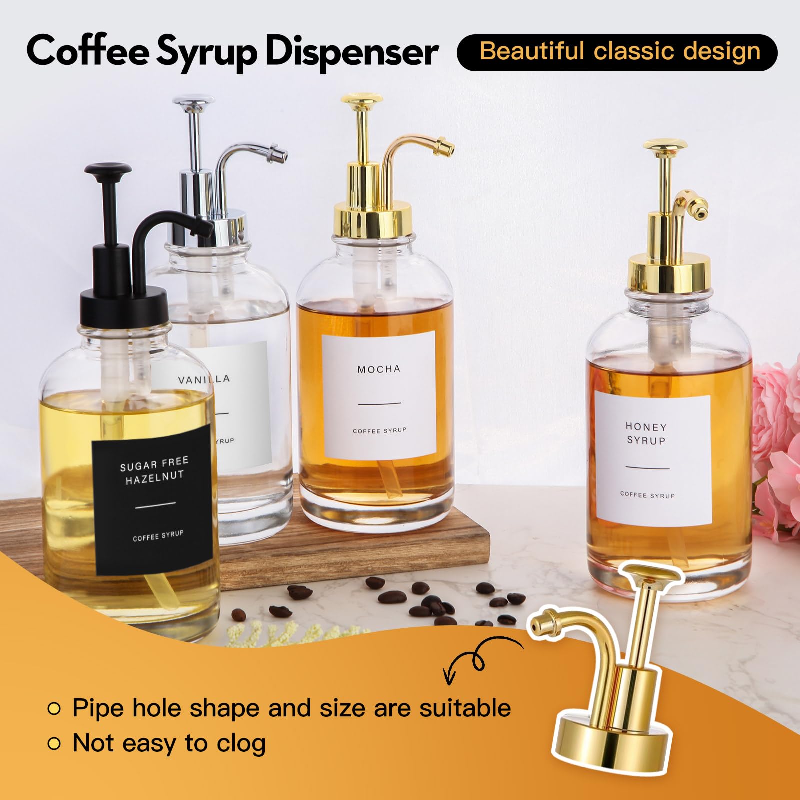 Amazon.co.jp: シロップポンプディスペンサー、コーヒーシロップ