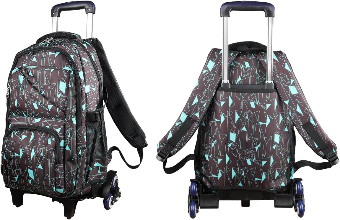 Rolling Backpack On Wheels High-Capacity School Bag Backpacks for Students Climbing Stairs Six Wheels