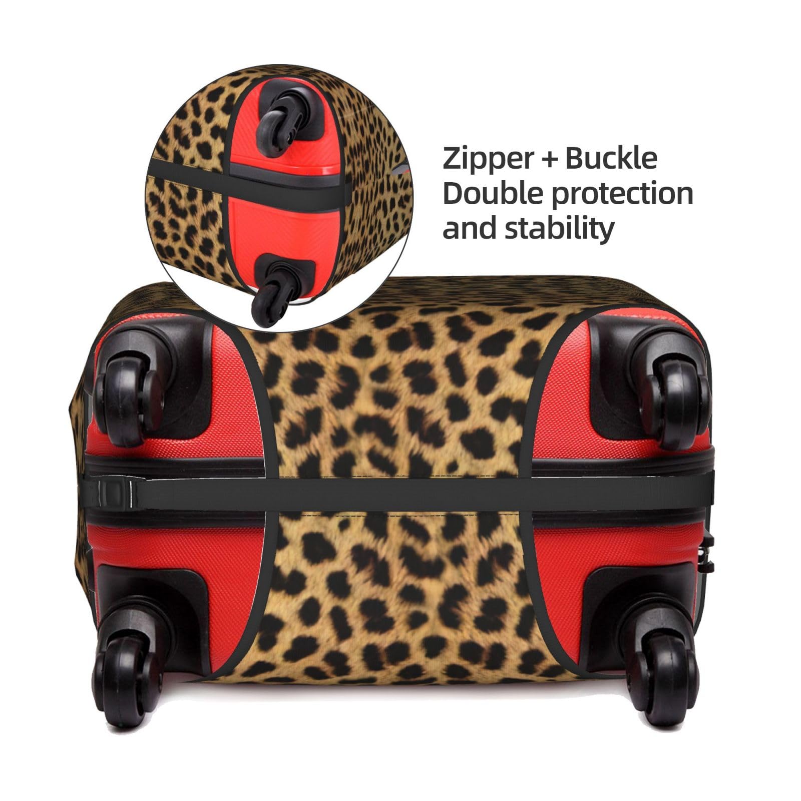 Bagagehoezen grappige katten, vogels en bloemen, print, elastische beschermende wasbare bagagehoes, reizen, stofdichte kofferhoes voor 45-32 cm bagage, Zwart, L