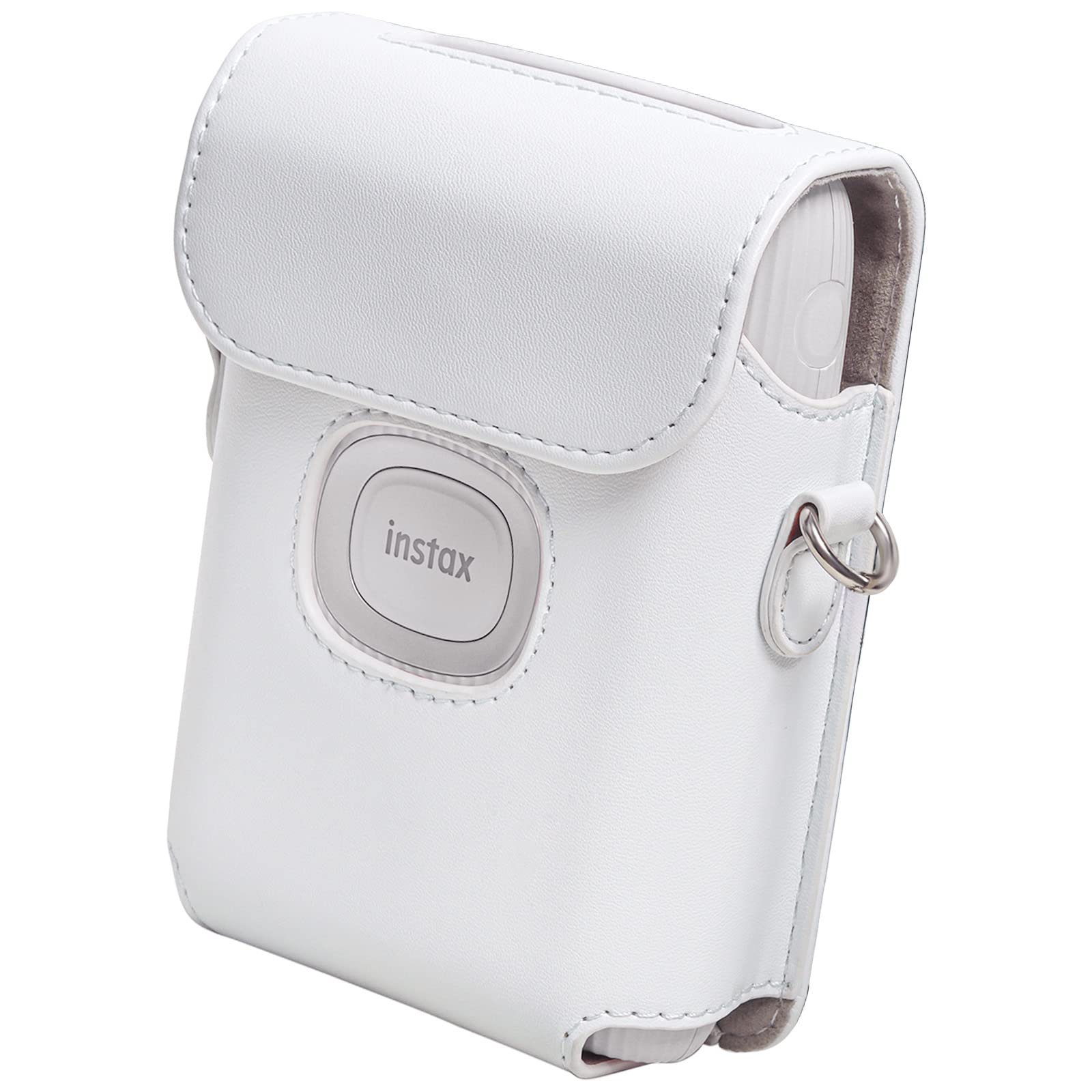 Rieibi Mini Link 2 Case - Protective Cover for Fujifilm Instax Mini Link 2 Smartphone Printer, White Beauty Case with Shoulder Strap