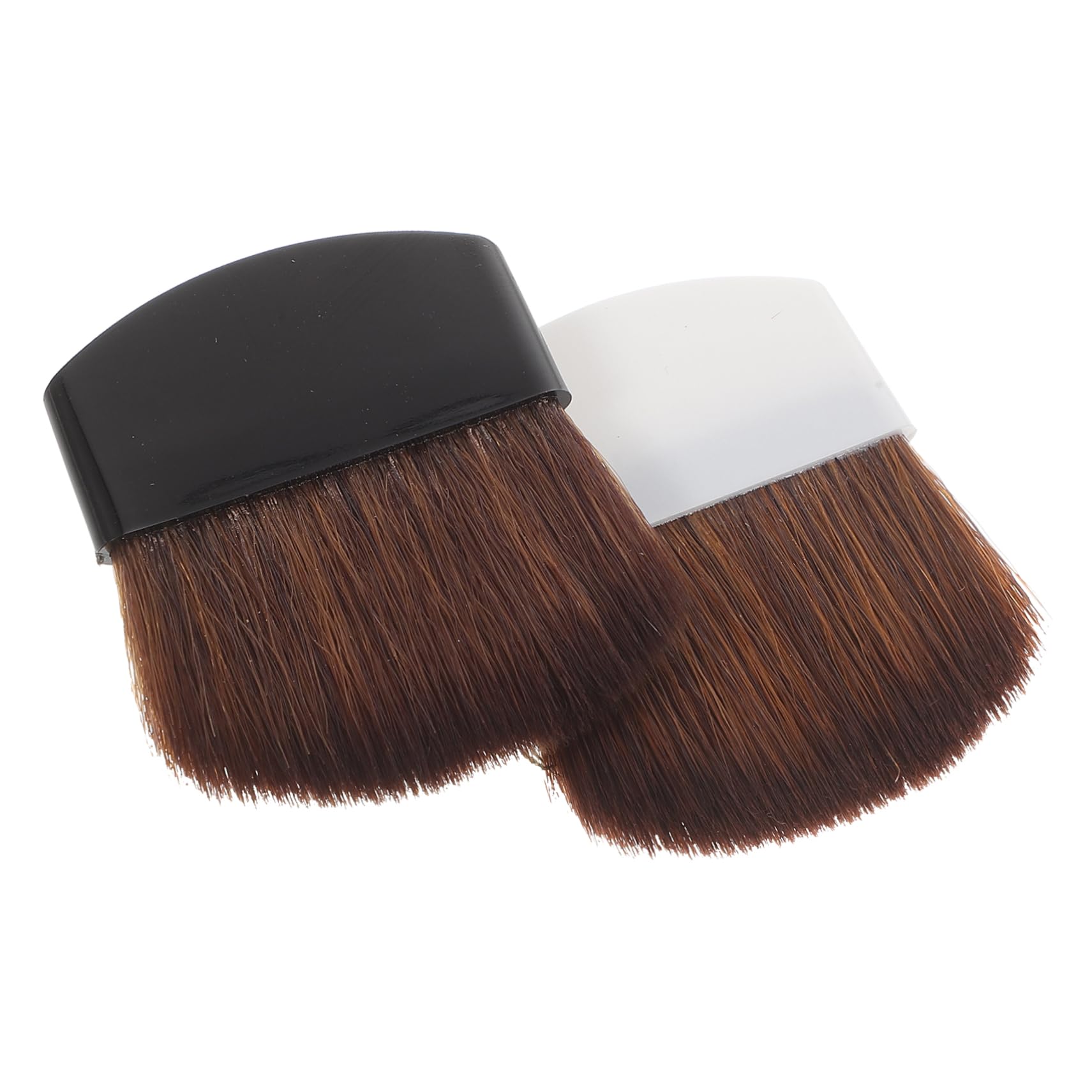 Pinceau à Blush Portable en Plastique et Poils de Cheval, Lot de 2 | Pinceaux Maquillage Blush, Tenue Sûre, pour Blush et Fond de Teint Poudre