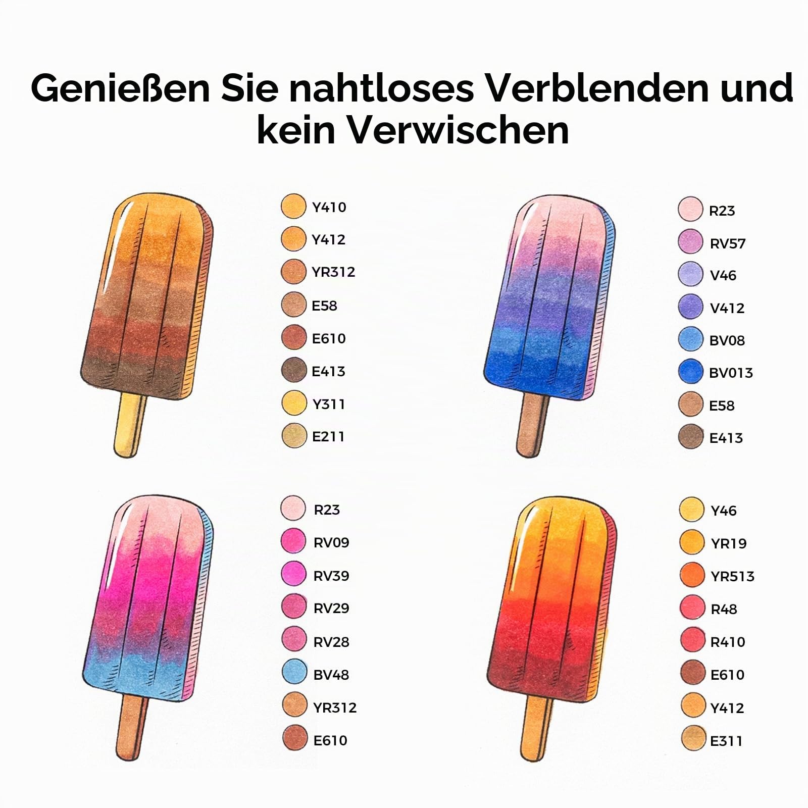 Ohuhu Alkohol Marker 48 Pinsel & Keil mit Etui & Mischer