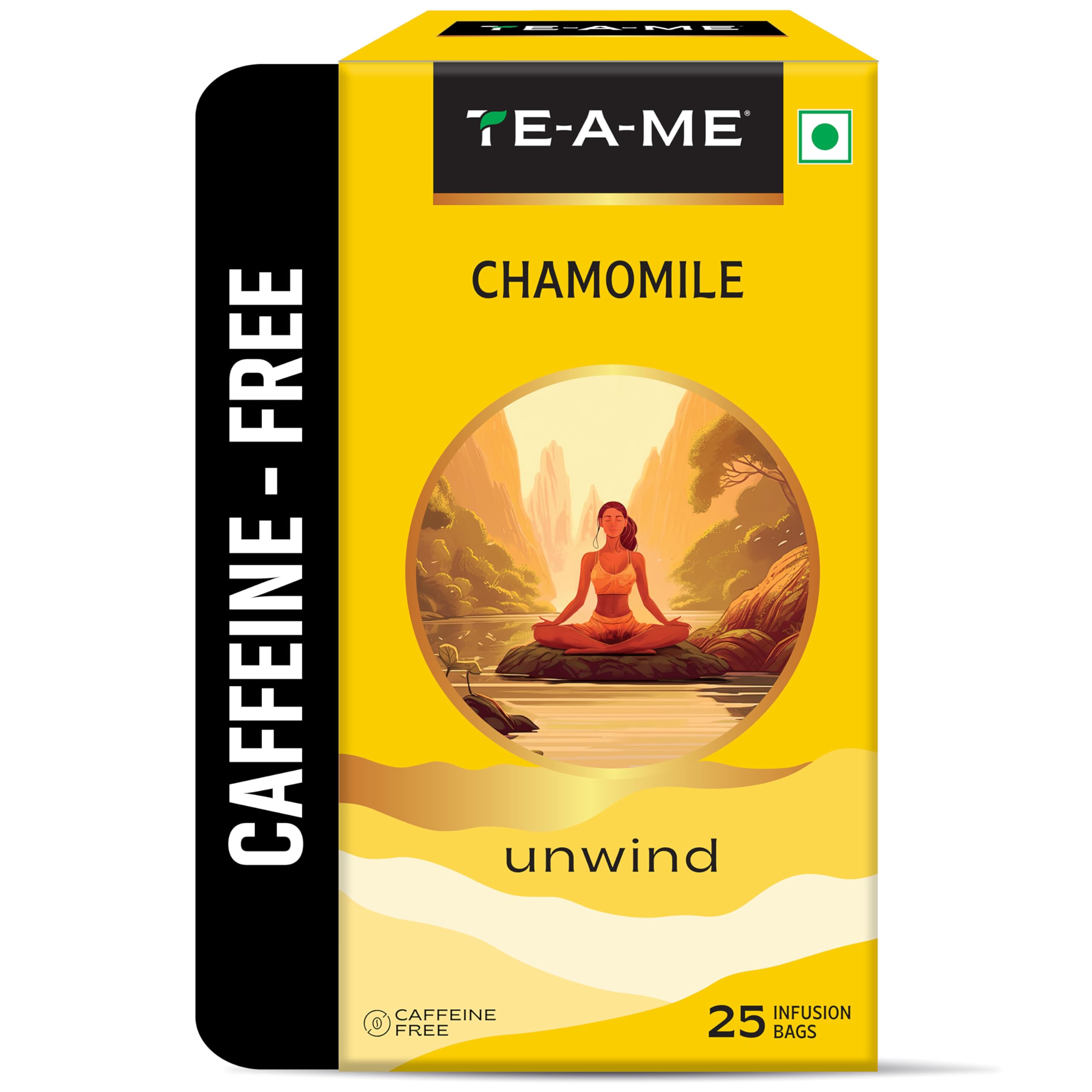 TE-A-ME Chamomile Tea - 25 Tea Bags | Camomile Tea for Sleep, Stress Relief & Relaxation | Unwind