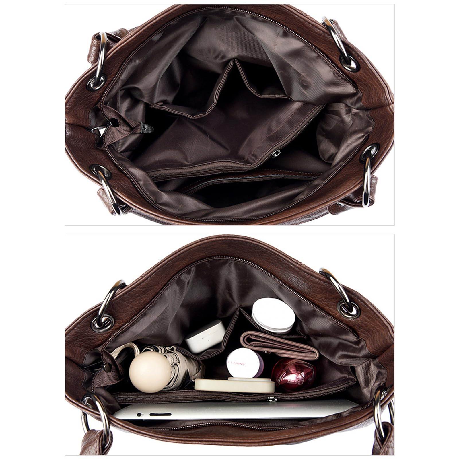 Bolso de mano Mujer Cuero PU Bolso Bandolera Gran Capacidad Bolso de hombro