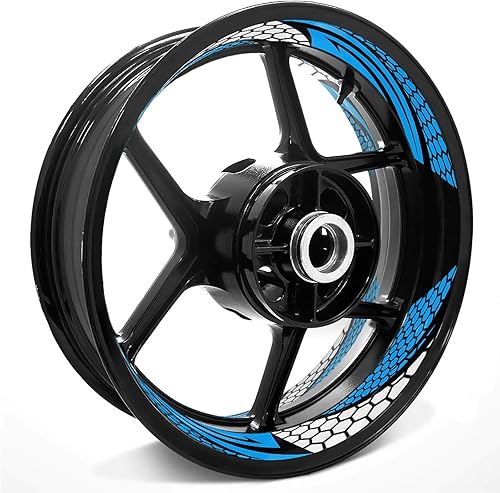 Vista 15 de MC MOTOPARTS Calcomanías de pared para llantas de 17 pulgadas, compatible con motocicletas de 17 pulgadas (naranja)