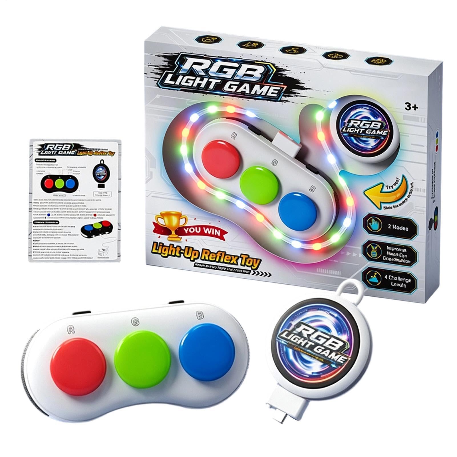 Rhythm Games For Kids RGB Light, Fast Push Fidget Handheld Game Toy