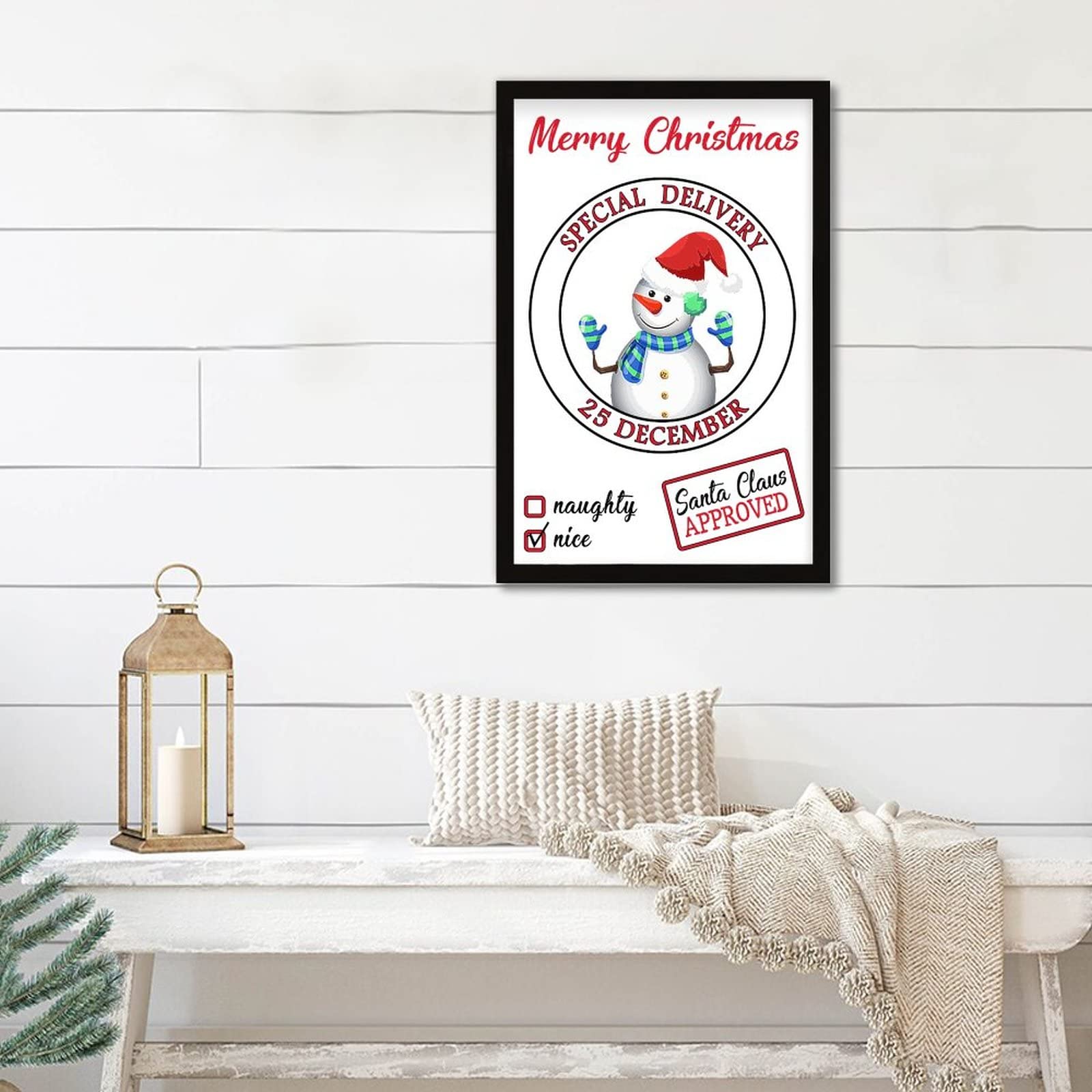 Cuadro de madera personalizado para decoración de cocina y comedor en Navidad