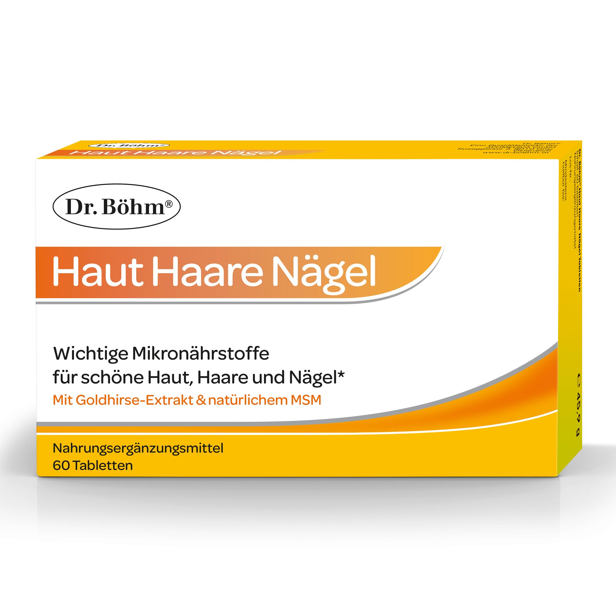 Dr. Böhm Haut Haare Nägel: Vitamine & Nährstoffe für Haut, Haare & Nägel, mit Silizium aus Goldhirse & Kieselerde, Selen, Biotin, Zink, 60 Tabletten