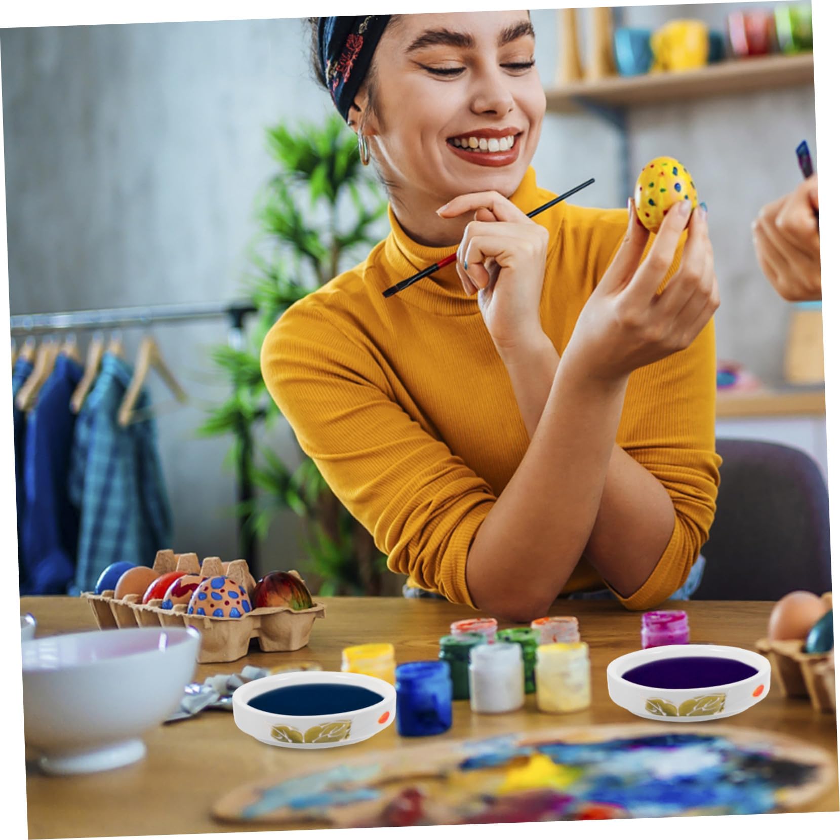 Palette de Mélange en Céramique à 5 Couches, 1 Set pour Peinture
