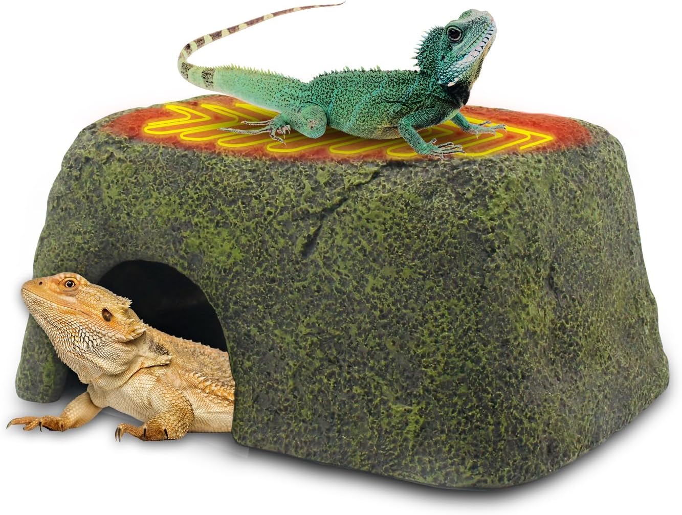 FOUDOUR Reptile Heat Rock Hide Cave Thermostatically
