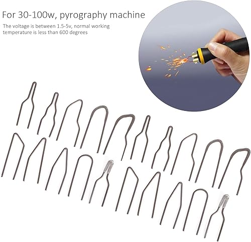 Miniatura 3 de Punta de alambre de combustión, 20 piezas de punta pirográfica Kit de puntas pirográficas de quema de madera, aleación de metal, punta de pluma de