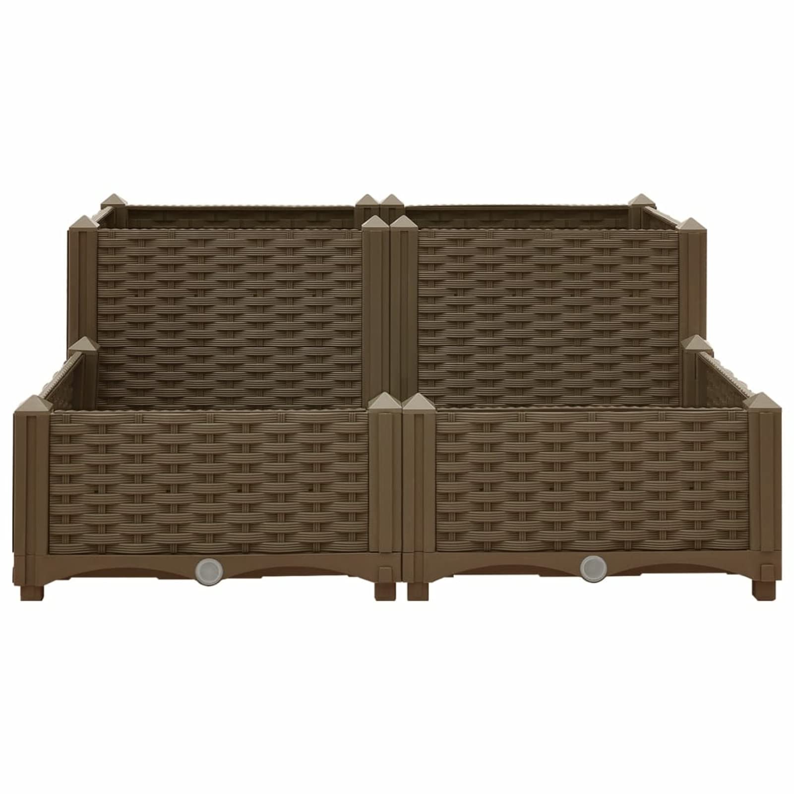 Tidyard Fioriera Rialzata da Giardino Esterno Balcone Terrazzo in Polipropilene Marrone 80x80x38 cm,Fioriera da Giardino Esterno Balcone Terrazzo Patio,Fioriea Rettangolare,Fioriera Grande
