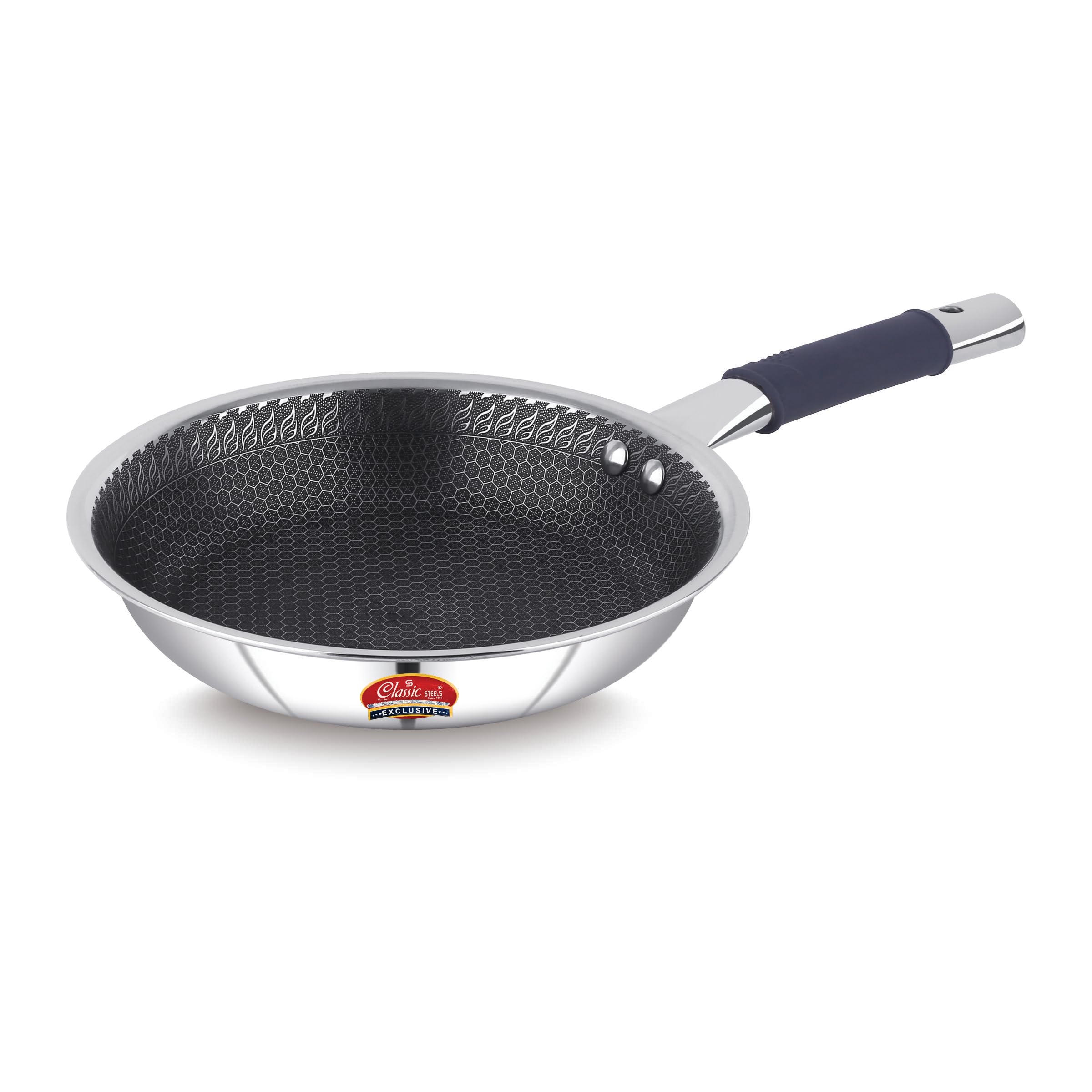 Buy Classic Steels Hexa Comb Triply Frypan Without Lid – 1 LTR