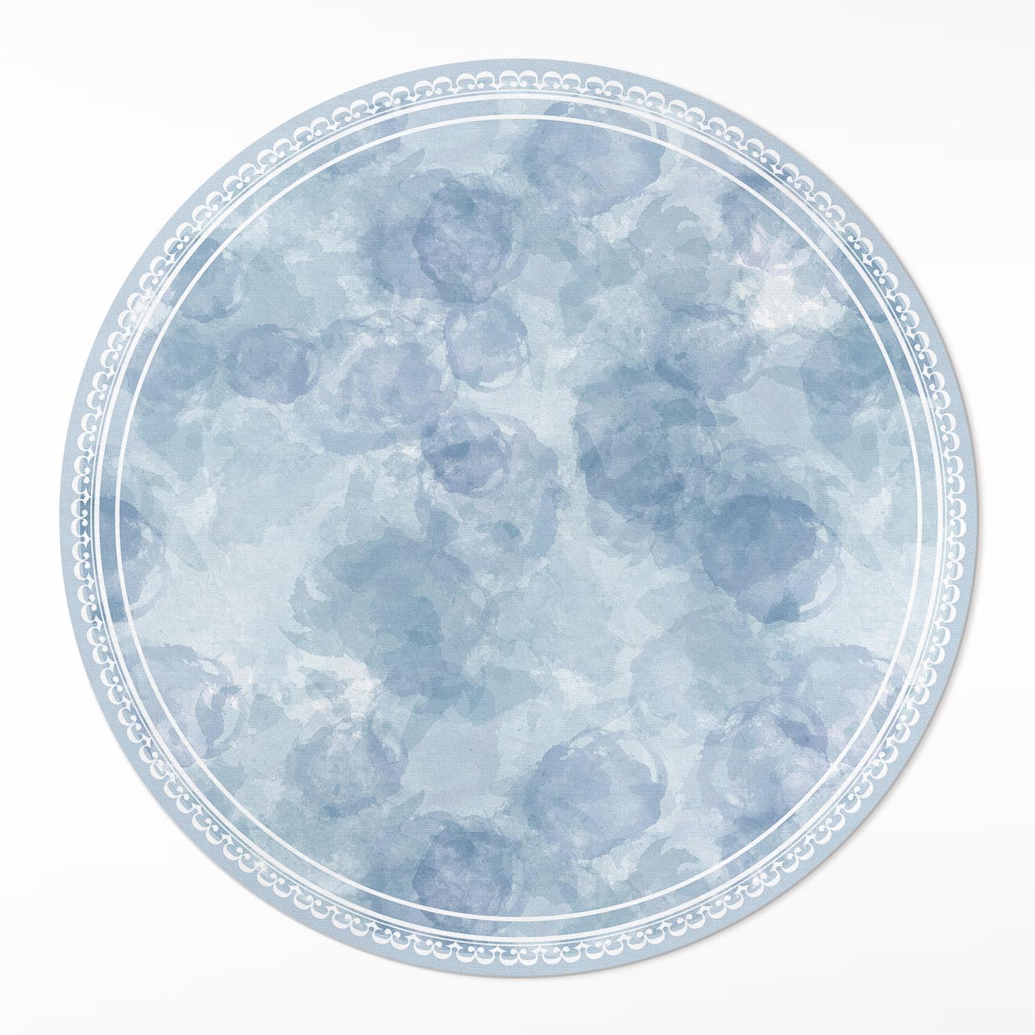 Tapis vinyle haut de gamme ø120 cm au design aquarelle durable et élégant