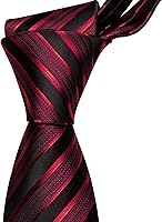 Vista 6 de Barry.Wang Conjunto de corbatas clásicas para hombre, corbata tejida con pañuelo y gemelos formales