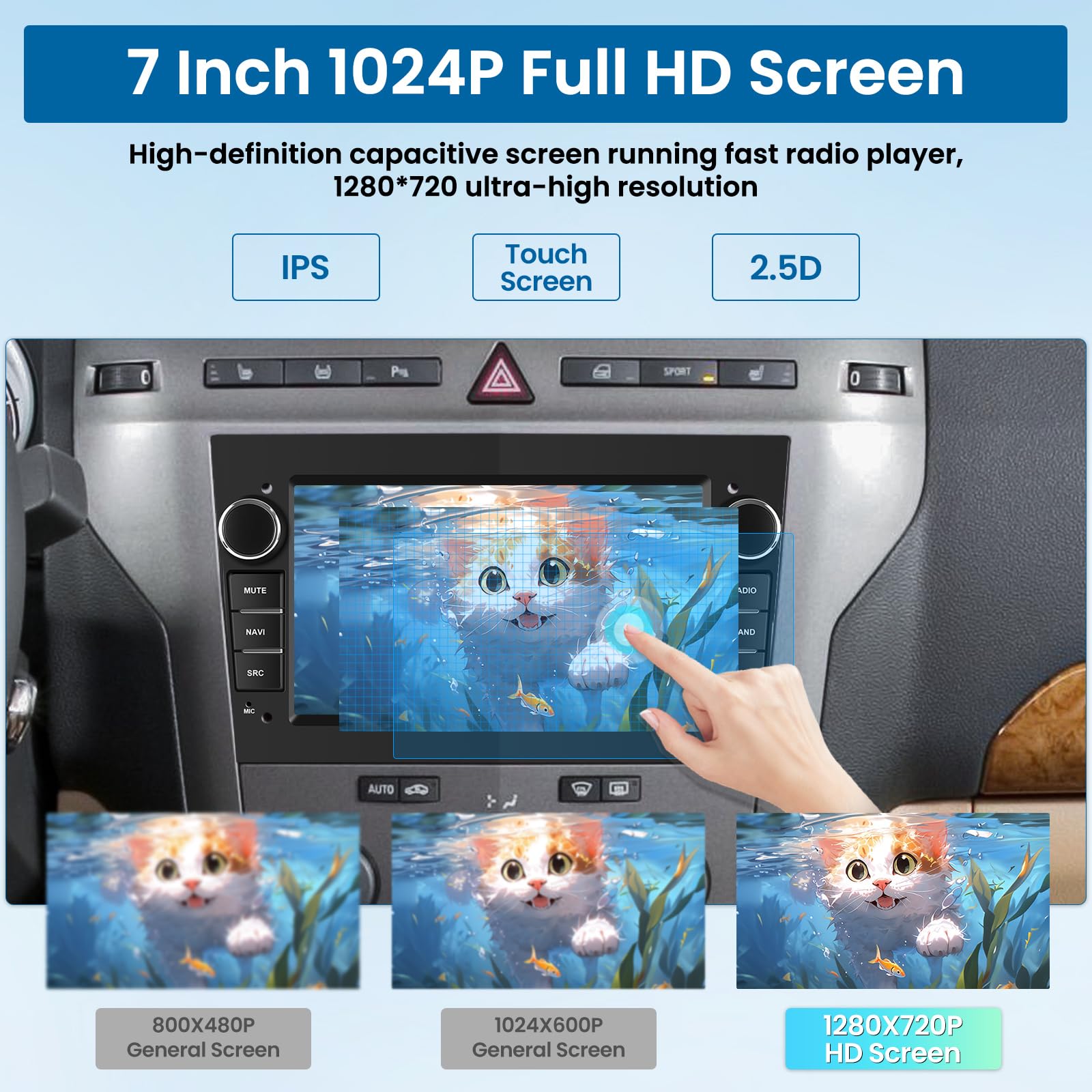 Inefala 2+64G Autoradio Android 13 para Opel Corsa Astra Antara Vivaro Meriva Vectra Radio Coche con Pantalla de 7 Pulgadas con Mirror Link/BT/Navegación GPS/Cámara de Respaldo