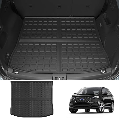Miniatura 7 de powoq Tapete de maletero compatible con Ford Edge 2015-2024, protector de respaldo de asiento de TPE (solo para 5 plazas) Reemplazo para accesorios