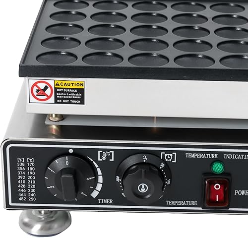 Miniatura 6 de 50 wafleras de 1800 W para hacer panqueques antiadherentes con tiempo de ajuste y temperatura, máquina comercial de gofres para tiendas