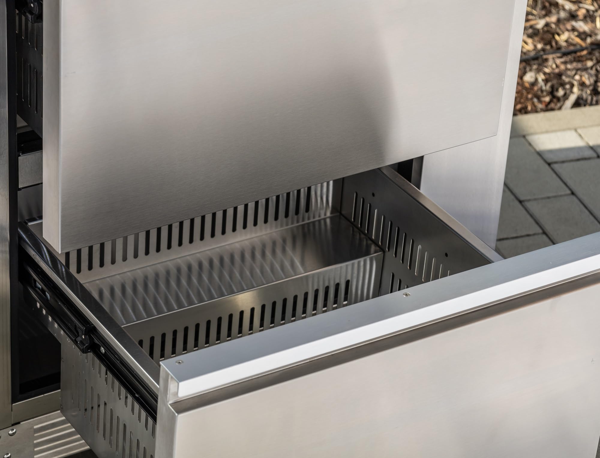 Ondis24 Outdoor-Küche Kühlschrank Schubladen mit Korpus (Edelstahl)
