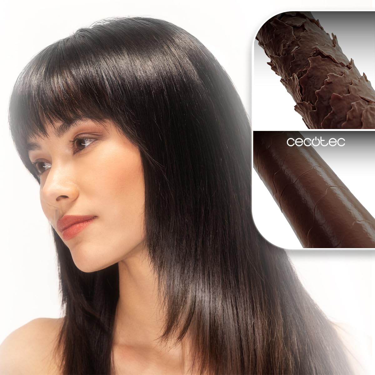Cecotec Sèche-Cheveux à Ions - DryGlam 2in1 Sensor Champagne. 1400W, 110000rpm, Technologie de Capteur de Température, Moteur Brushless, 2 Vitesses et 3 Températures, Embout Concentrateur et Diffuseur