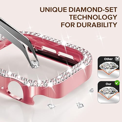 Miniatura 50 de KADES - Funda protectora brillante compatible con Apple Watch Series SE, SE 2022, 6, 5 y 4 de 44 mm, con protector de pantalla incorporado