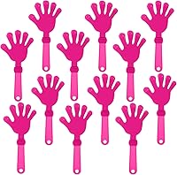 Vista 1 de 12 pinzas de mano de color rosa intenso de 7.5 pulgadas, que hacen ruido, regalos de fiesta, plástico para eventos deportivos, animaciones, baile