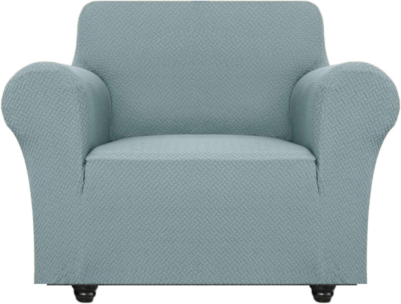 Stretch Sofa Cover 1 Seat Spandex Upgrade Pattern Couch Covers Dog Cat Pet Slipcovers Furniture Protectors，Machine Washable (Small, Stoneblue)