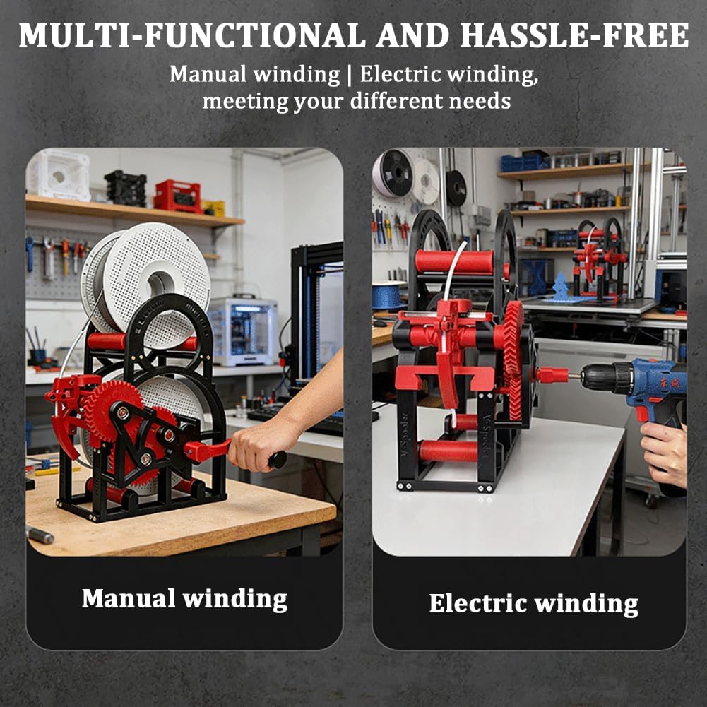 Handgekröpfter 3D-Verbrauchsmaterialienwickler, 3D-Industrie-Verbrauchsmaterial-Wickler, kompatibel mit Spulen mit 20 cm Durchmesser, 3D-Druck-Filament