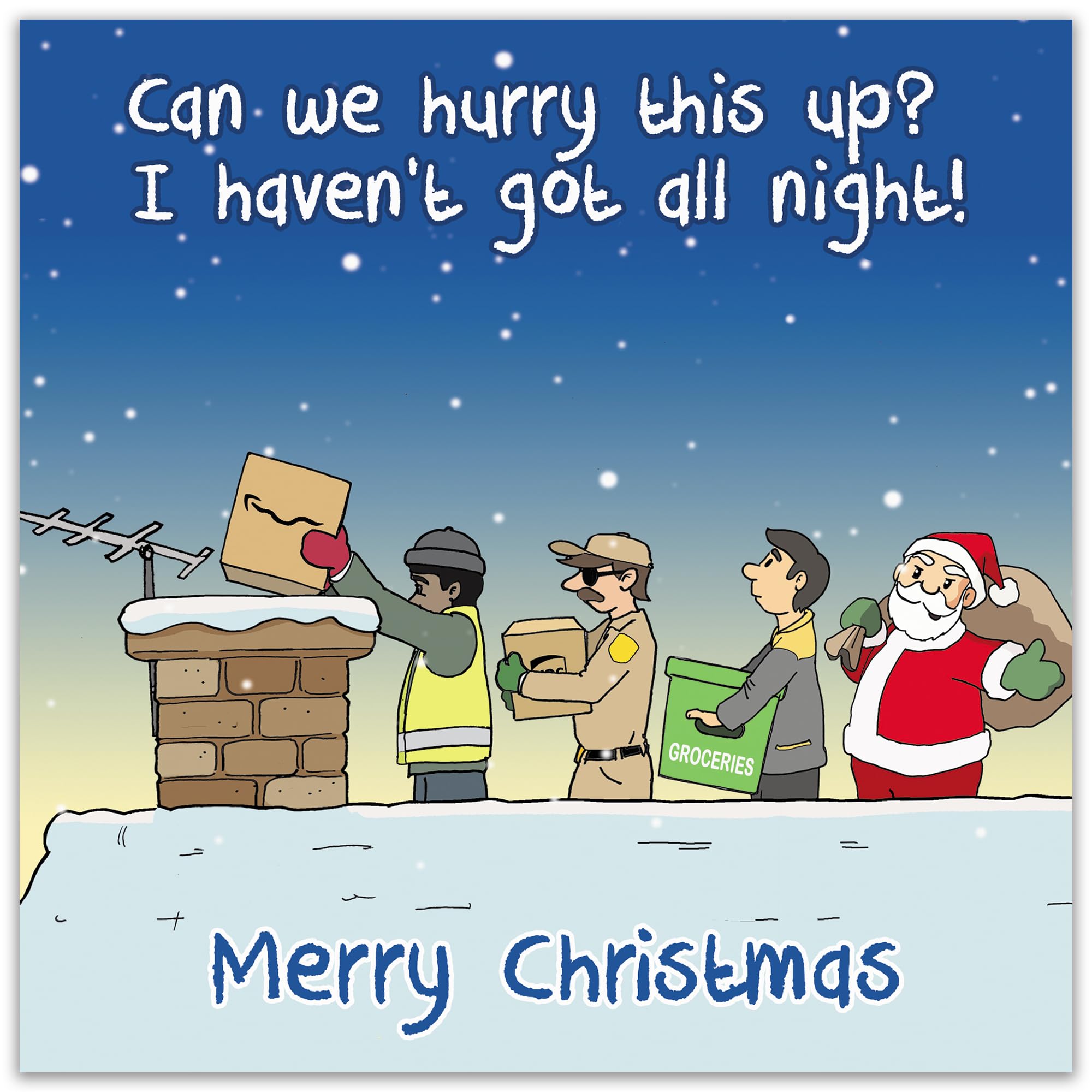 Twizler Carte De Noël Amusante Avec Inscription « Merry Christmas » – Carte De Noël Pour Homme – Carte De Noël Pour Homme, Mari, Papa, Fils – Carte De