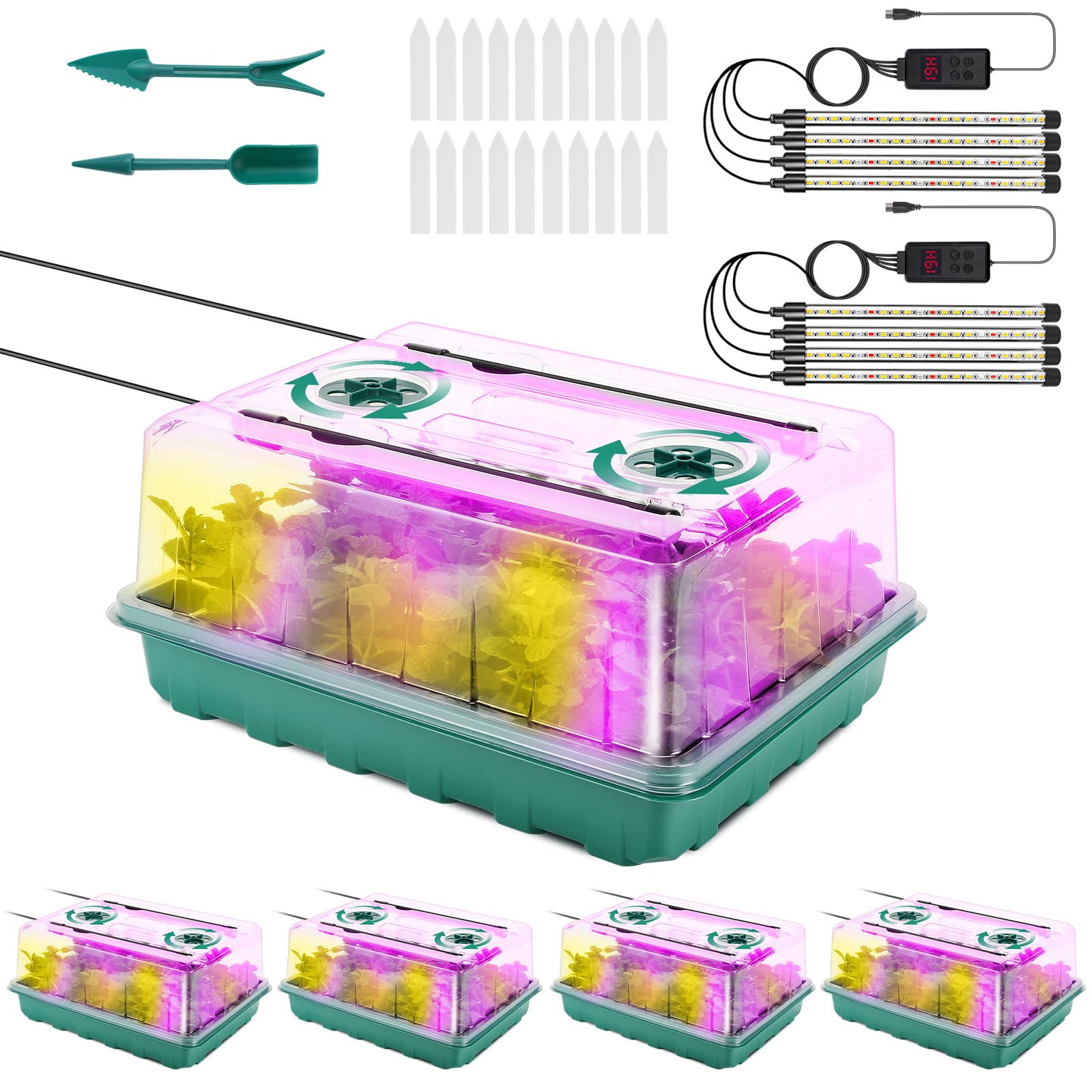 Eglotes 192 Cell Seed Starter Tray with Grow Light
