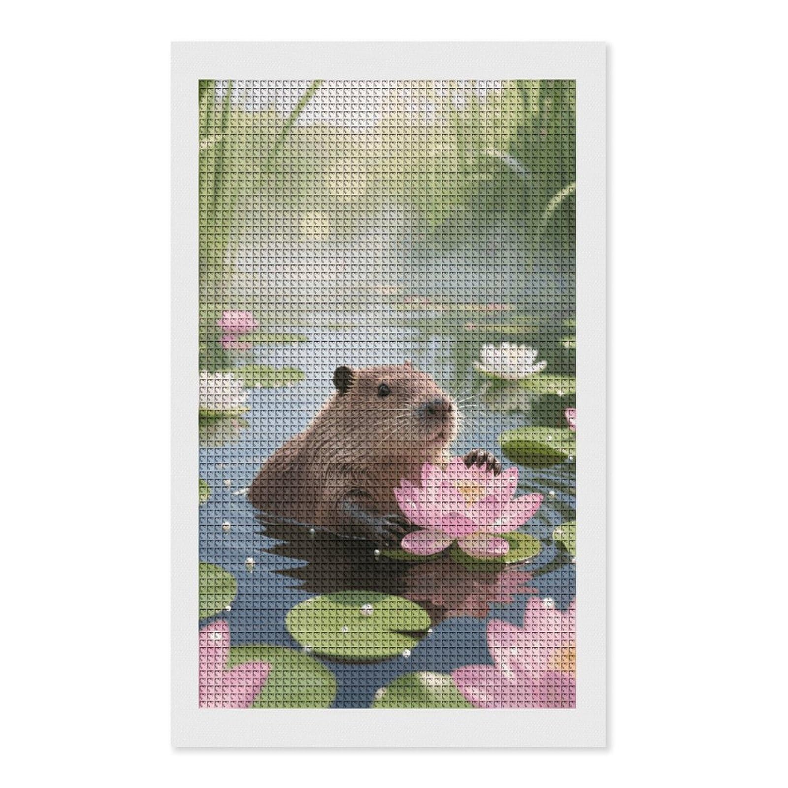 FodPand Capybara 5D Diamond Painting Kits for Adults Beginners Full Drill Square Diamond Dots Pictures Gem Art Supplies for Home Wall Room Decoration DIY Craft Set Gift 12x20