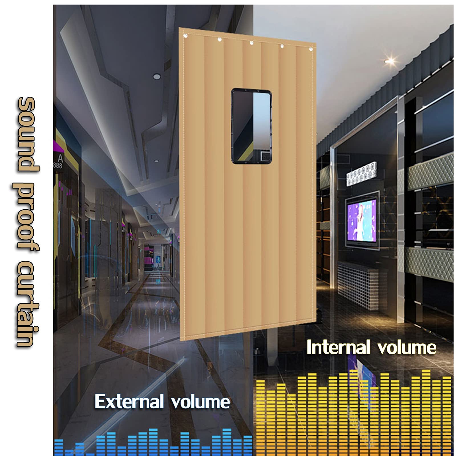 Rideau de porte thermique isolé pour fenêtre et porte, coupe-vent, insonorisant, protection de l'intimité, idéal pour le salon, la cuisine, la cave, le garage, l'entrée