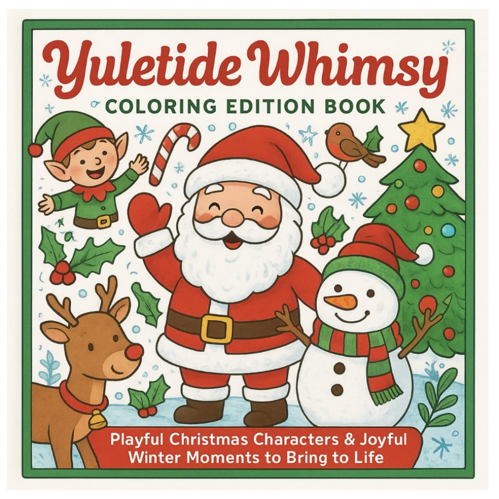 Yuletide Whimsy Coloring Edition Book: Playful Christmas Characters & Joyful Winter Moments To Bring To Life