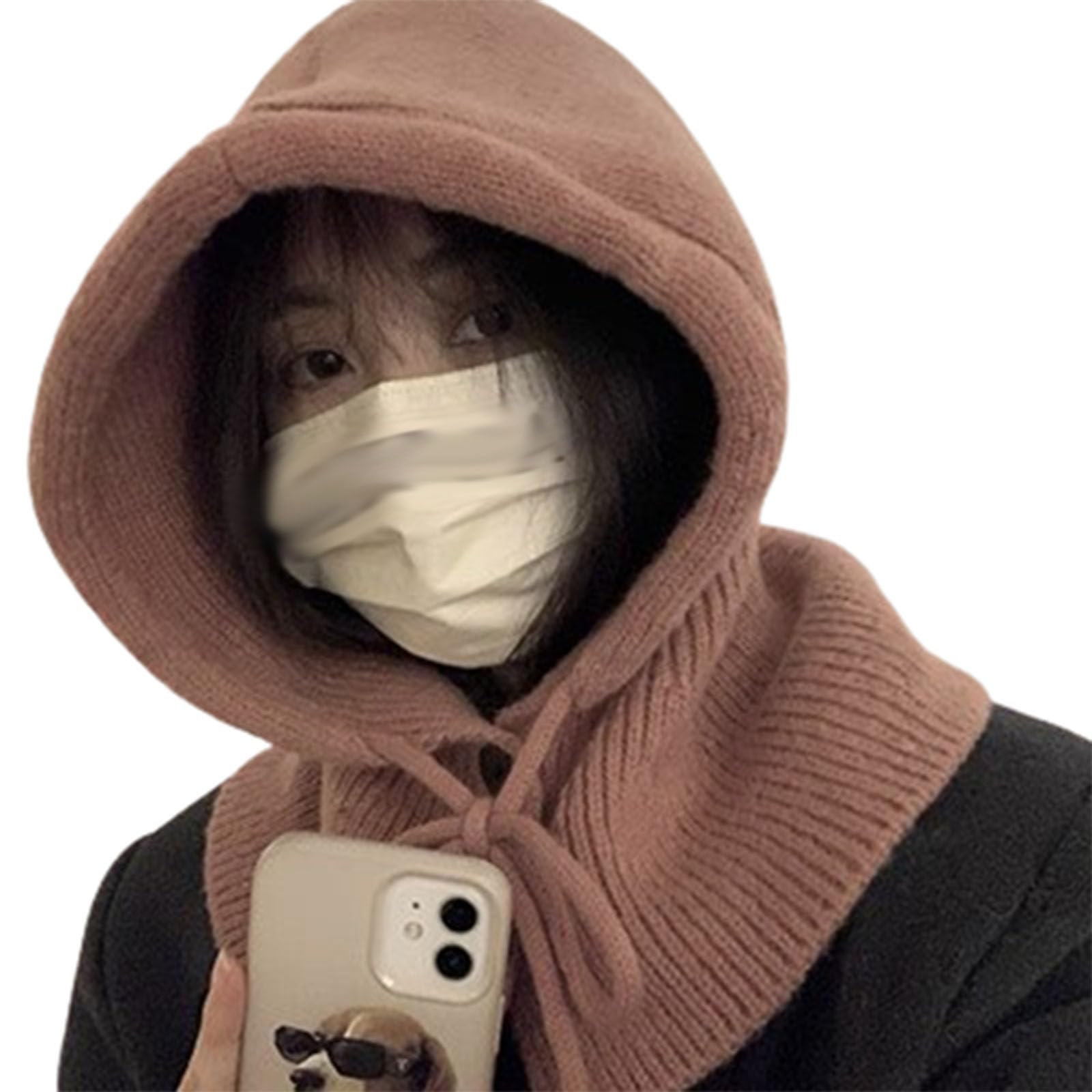 Cappello Protettivo per Le Orecchie Caldo e Versatile, Sciarpa Lavorata a Maglia, Passamontagna, Abbottonato con Coulisse