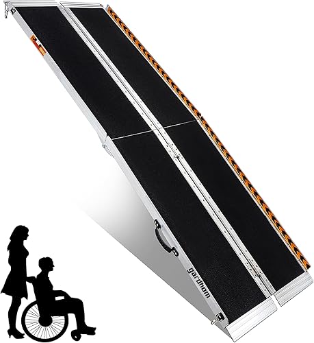 Gardhom - Rampa para silla de ruedas de 10 pies, 800 libras, extra ancha, 31.3 pulgadas, de aluminio, portátil, plegable, para discapacitados, 10