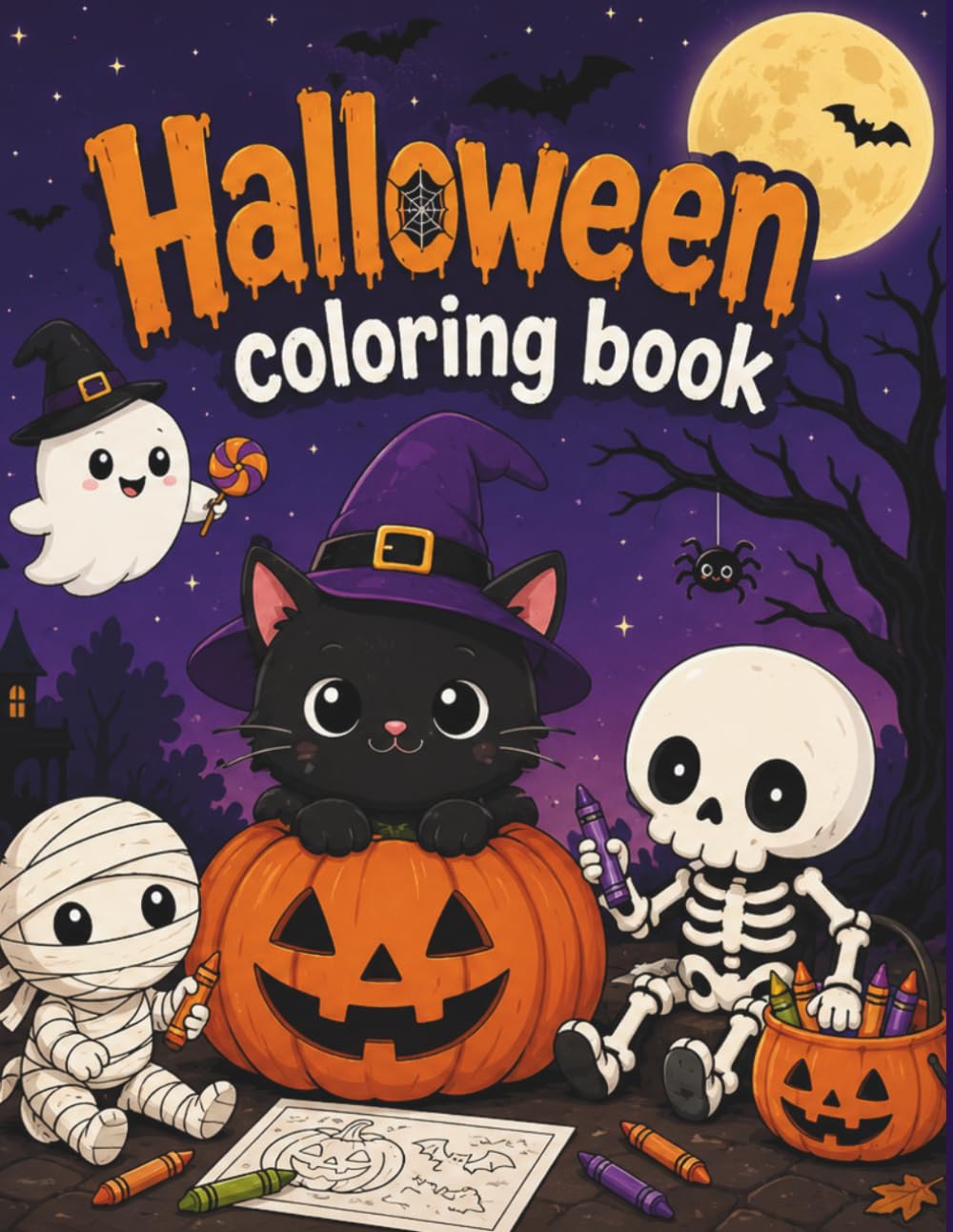 Halloween Coloring Book: Cute Spooky Fun!