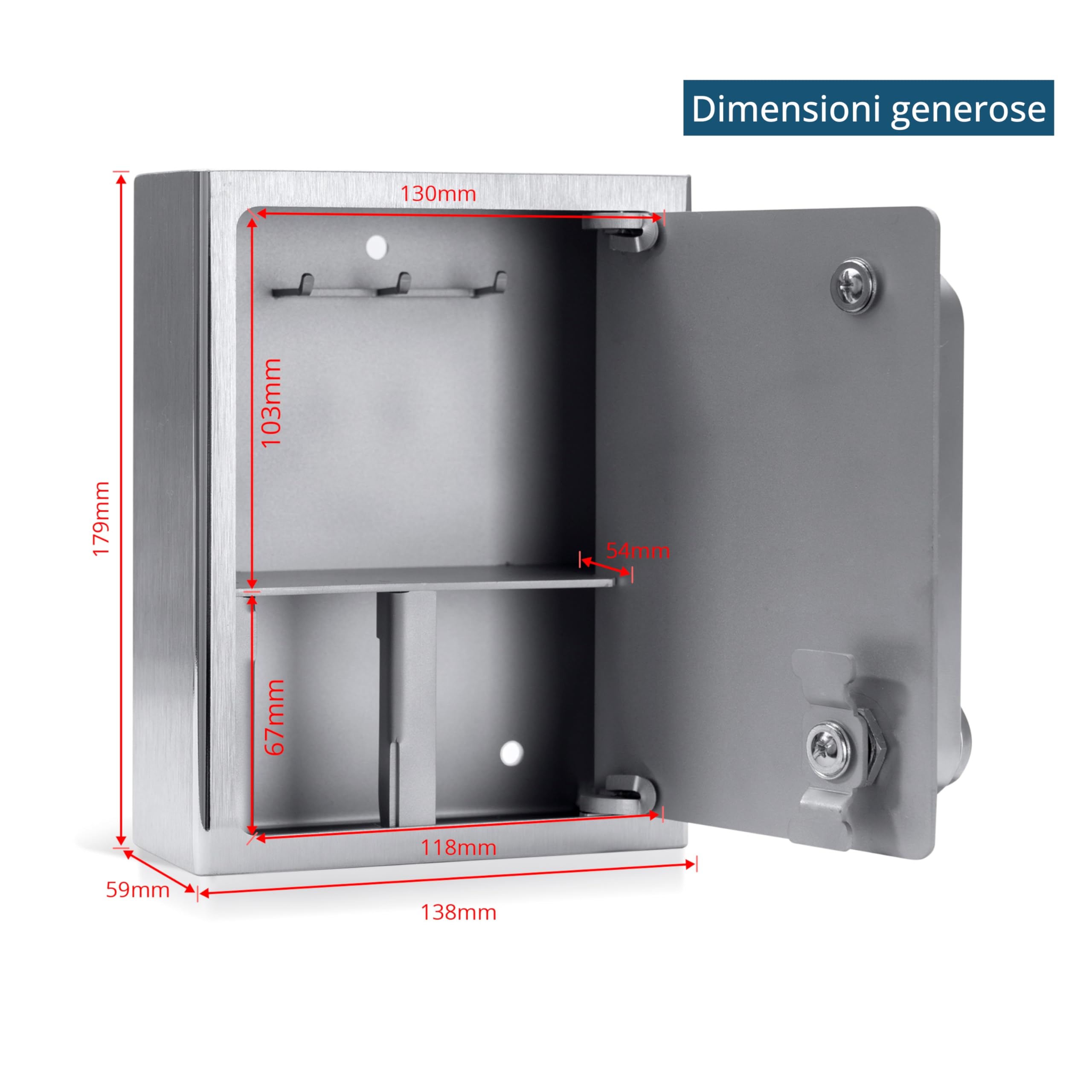 masunt cassaforte per chiavi 1120 E Code | Innovativa assegnazione online del codice a distanza | cassaforte elettronica per chiavi in acciaio inox V2A massiccio | antieffrazione
