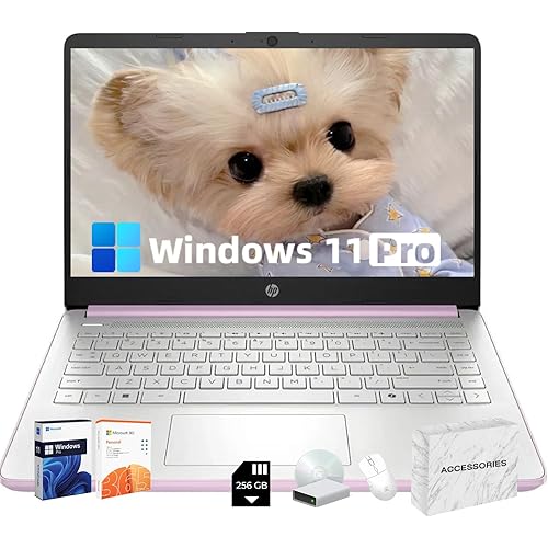 HP 2025 New Student Business Laptop, Intel N150 CPU(Beats N4120), 14in LED Screen, 16GB RAM, 128GB UFS+256GB MSD Storage, Wi-Fi 6, Copilot AI,Windows 11 Pro, Honey Lavender