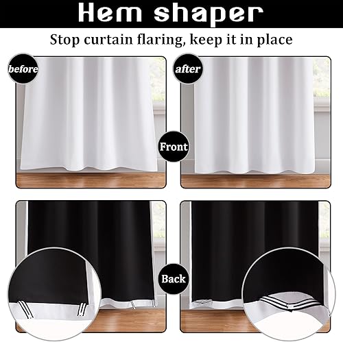 Miniatura 5 de FMFUNCTEX Cortinas opacas blancas para ventana para sala de estar, dormitorio, bloqueo de luz total, cortinas para sala de estar, juego de