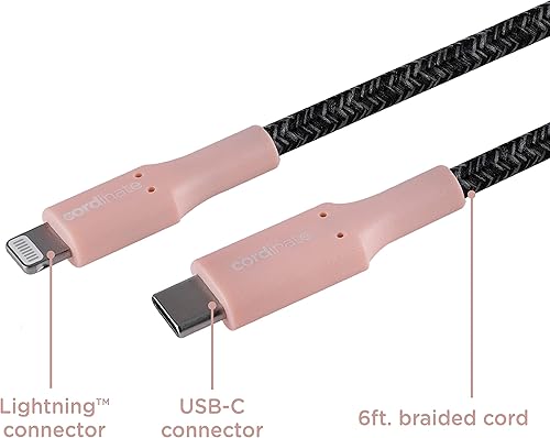 Miniatura 2 de Cordinate Cable USB-C a Lightning de 6 pies, cable trenzado, carga rápida, compatible con iPhone 131211ProPro MaxMini, iPad Pro, AirPod Pro,
